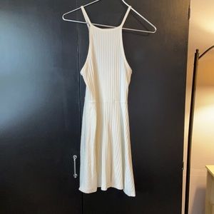 Cream Ribbed Aline Mini Dress